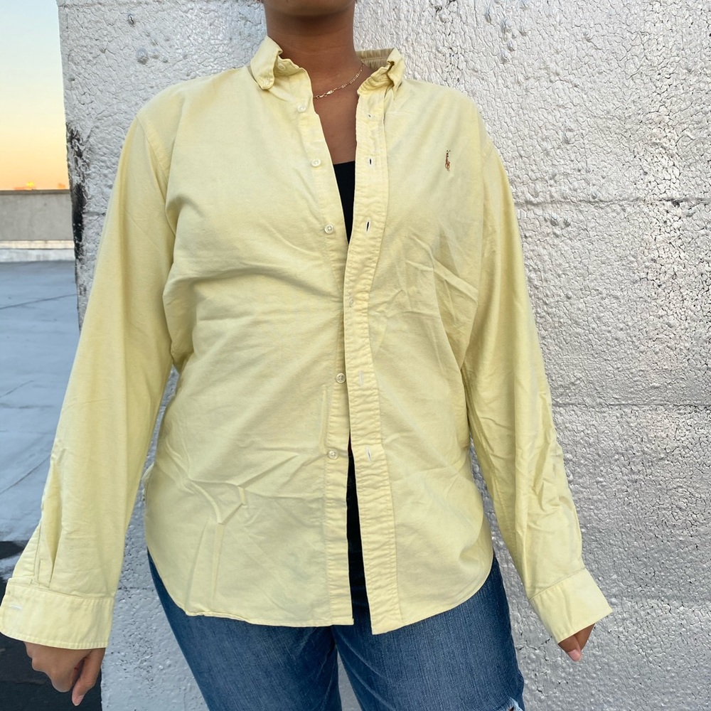 Vintage Ralph Lauren yellow button up shirt